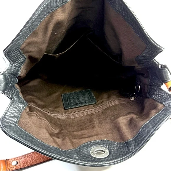 Coach Black Pebbled Leather Chelsea Turn Lock Hobo Y2K Vintage Shoulder Bag - Picture 10 of 13